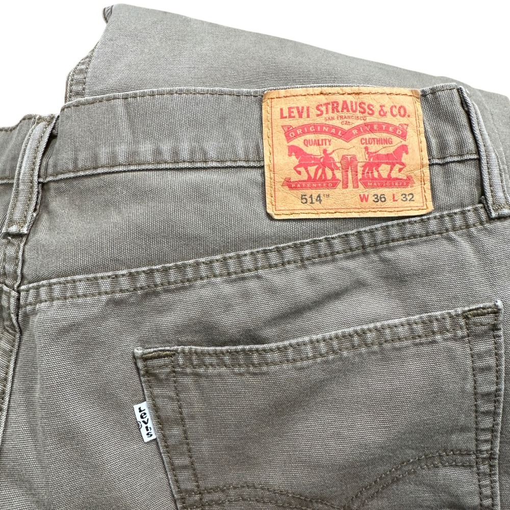 Levi Strauss Co 514 Straight Fit Men's Jeans Olive Khaki W36 L32